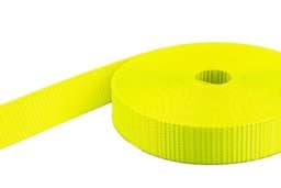 Show details for 10m PES webbing - 25mm wide - 1,4mm thick - fluorescent yellow (UV) Picture of 10m PES webbing - 25mm wide - 1,4mm thick - fluorescent yellow (UV)