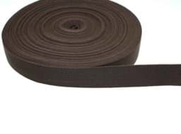 Show details for 25m cotton webbing - 1,2mm thick - 30mm wide - color: dark brown Picture of 25m cotton webbing - 1,2mm thick - 30mm wide - color: dark brown