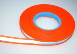 Show details for 50m reflective webbing 30mm wide - neon orange - for sewing on Picture of 50m reflective webbing 30mm wide - neon orange - for sewing on