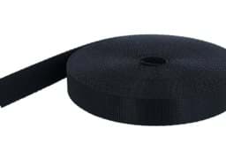 Show details for 50m PP webbing - 20mm width - 2mm thick - black (UV) Picture of 50m PP webbing - 20mm width - 2mm thick - black (UV)