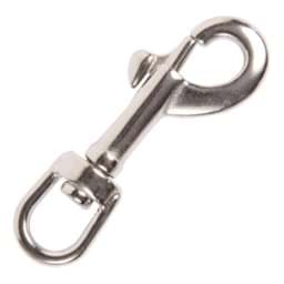 Show details for bolt carabiner made of stainless steel (V4A) - 8,6cm long with round swivel - 10 pieces Picture of bolt carabiner made of stainless steel (V4A) - 8,6cm long with round swivel - 10 pieces
