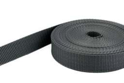 Show details for 10m PP webbing - 15mm width - 1,4mm thick - anthracite (UV) Picture of 10m PP webbing - 15mm width - 1,4mm thick - anthracite (UV)