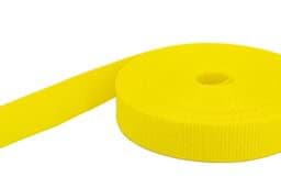 Show details for 50m PP webbing - 20mm width - 1,4mm thick - lemon yellow (UV) Picture of 50m PP webbing - 20mm width - 1,4mm thick - lemon yellow (UV)