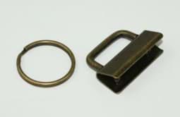 Show details for clamp lock for key fob, for 30mm wide webbing - antique - 50 pieces Picture of clamp lock for key fob, for 30mm wide webbing - antique - 50 pieces