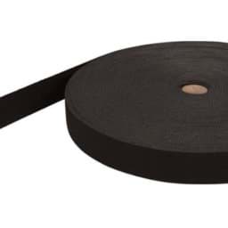 Show details for 20mm breites Gummiband aus Polyester - 25m Rolle - schwarz Picture of 20mm breites Gummiband aus Polyester - 25m Rolle - schwarz