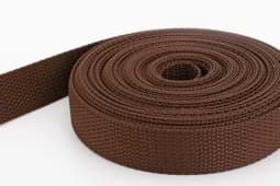 Show details for 50m PP webbing - 25mm width - 1,2mm thick - brown (UV) Picture of 50m PP webbing - 25mm width - 1,2mm thick - brown (UV)