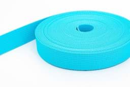 Show details for 10m PP webbing - 20mm width - 1,8mm thick - turquoise (UV) Picture of 10m PP webbing - 20mm width - 1,8mm thick - turquoise (UV)