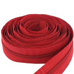 Picture of 5m zip fastener, 3mm strip, Color: red