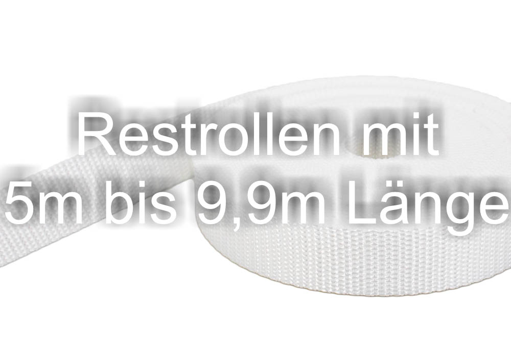 Restpostenbox 30mm breites PP-Gurtband 1,4mm stark, 50m - weiß (UV)