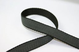 Picture of 1m rubberized PP-webbing - 25mm wide - black