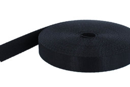 Picture of 10m PP webbing - 25mm width - 2mm thick - black (UV)