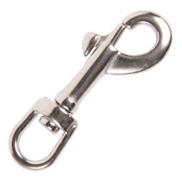 Picture of bolt carabiner made of stainless steel (V4A) - 8cm long with round swivel - 10 pieces