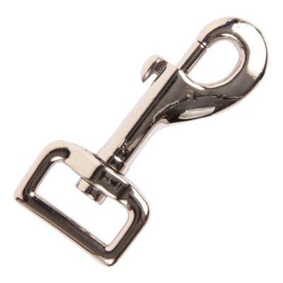 Picture of bolt carabiner 8,7cm made of zinc die casting, nickel plated, for 25mm webbing - 10 pieces