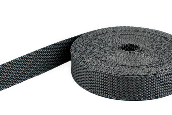 Picture of 10m PP webbing - 15mm width - 1,4mm thick - anthracite (UV)