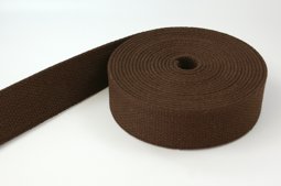 Picture of 50m cotton webbing - 2,6mm thick - 28mm wide - colour: brown