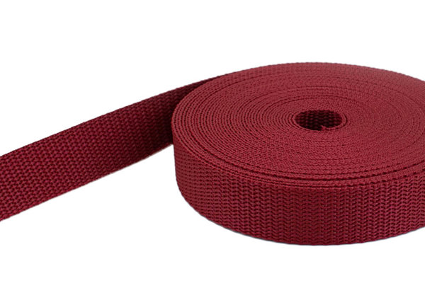 Picture of 50m PP webbing - 25mm width - 1,4mm thick - bordeaux (UV)
