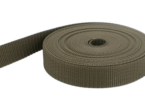 Picture of 10m PP webbing - 15mm width - 1,4mm thick - khaki (UV)