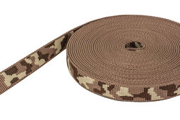 Picture of 10m 3-farbiges Gurtband,hellbraun/creme/dunkelbraun 20mm breit