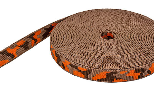 Picture of 10m 3-farbiges Gurtband,hellbraun/orange/dunkelbraun 25mm breit