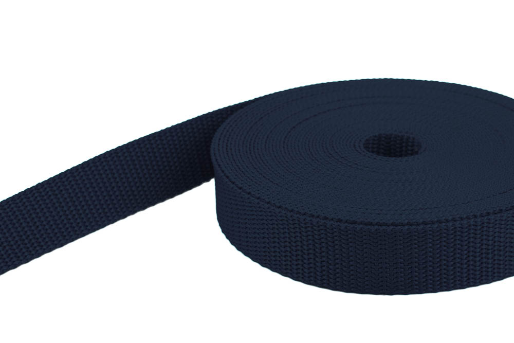 Picture of 10m PP webbing - 15mm width - 1,4mm thick - dark blue (UV)