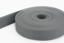 Picture of 10m PP webbing - 20mm width - 1,2mm thick - grey (UV)