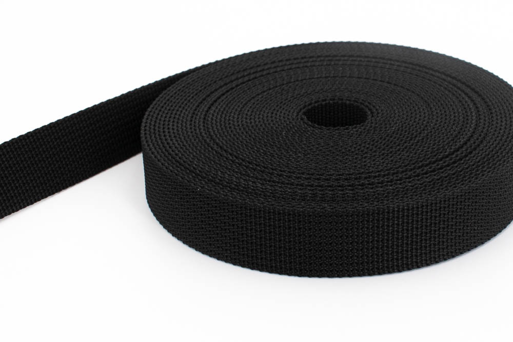 Picture of 10m PP webbing - 15mm width - 1,8mm thick - black (UV)