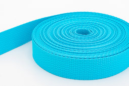 Picture of 10m PP webbing - 25mm width - 1,2mm thick - turquoise (UV)