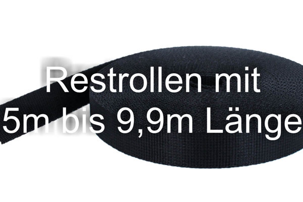 Picture of Restpostenbox 40mm breites PP-Gurtband 2mm stark, 50m - schwarz (UV)