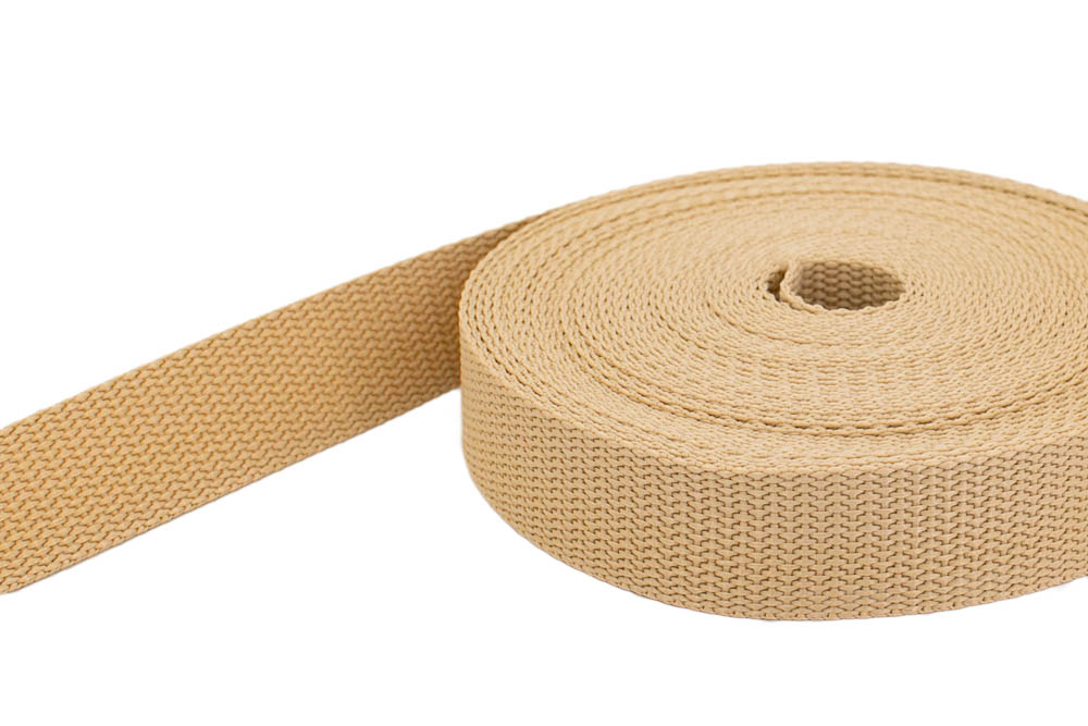 Picture of 10m PP Gurtband - 25mm breit - 1,4mm stark - beige (UV)