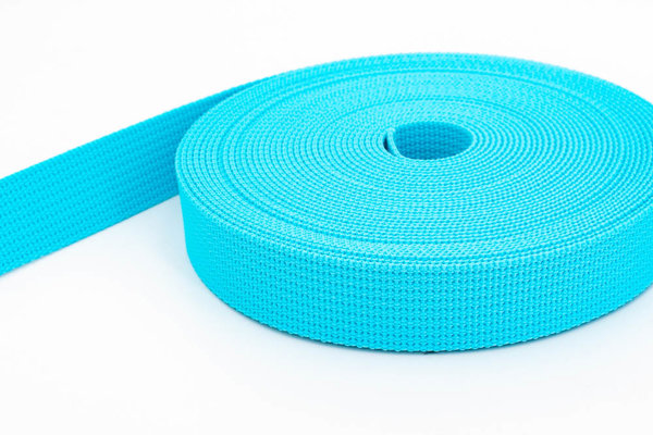 Picture of 10m PP webbing - 25mm width - 1,8mm thick - turquoise (UV)