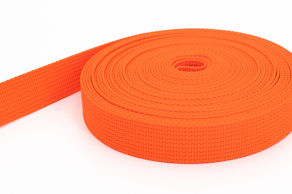 Picture of 50m PP webbing - 25mm width - 1,8mm thick - orange (UV)