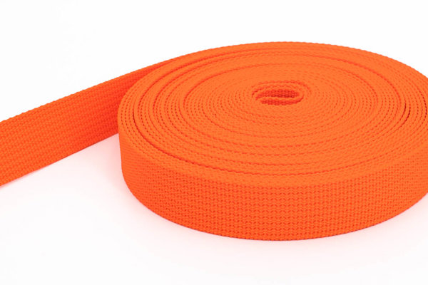 Picture of 10m PP webbing  25mm width  1,8mm thick  orange (UV)