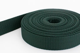 Picture of 10m PP webbing - 20mm width - 1,2mm thick - dark green (UV)
