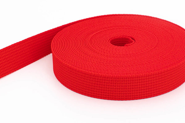 Picture of 10m PP webbing - 20mm width - 1,8mm thick - red (UV)