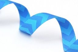 Picture of 5m Rolle Webband Design by farbenmix, 12mm breit, Chevron blau
