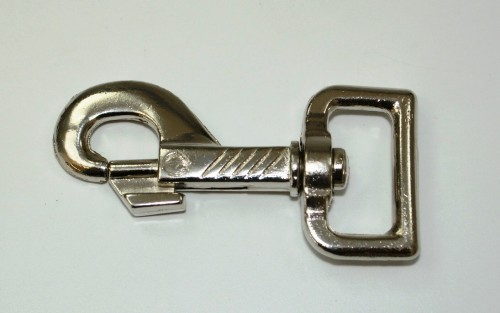 Picture of Bolzenkarabiner 7,5cm aus Zinkdruckguss, vernickelt, für 25mm Gurtband - 50 Stück