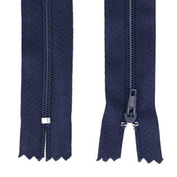 Picture of 25 zippers 3mm - 25cm long - color: dark blue