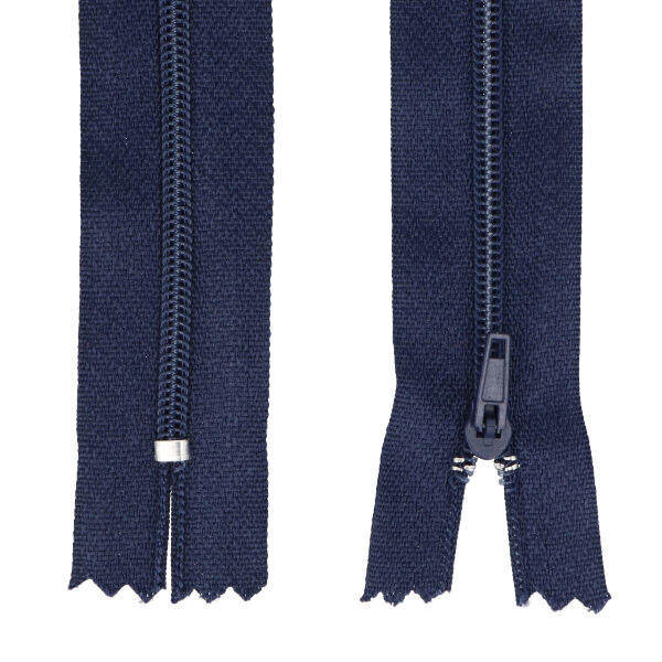 Picture of 25 zippers 3mm - 18cm long - color: dark blue