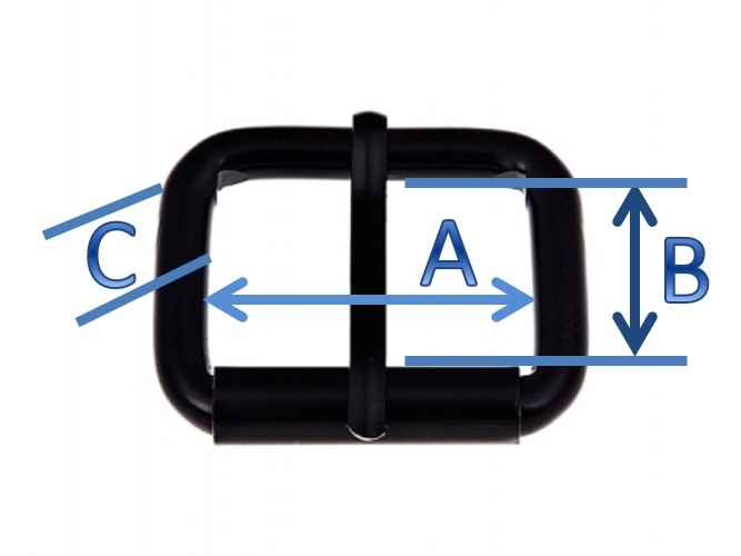 Picture of roll buckle made of round steel - black -  34 x 24 x 6mm - 10 pieces
