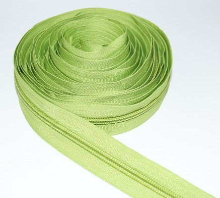 Picture of 5m zipper, 3mm rail, color: apple green