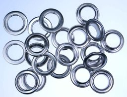 Picture of loops  with counterparts - 11mm - color: silver - 10 pieces