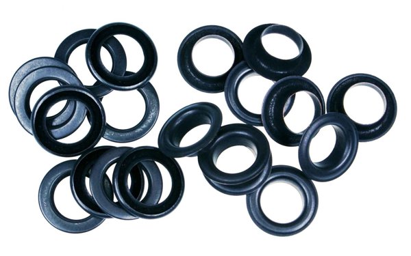 Picture of loops  with counterparts - 14mm - color: black-oxided - 10 pieces