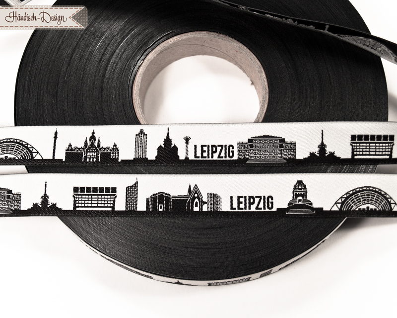 Picture of 1m SKYLINE webbing - 16mm wide - LEIPZIG black/white