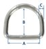 Picture of D-ring made of stainless steel, 20mm inner width, 4mm thick, 50 pieces