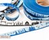 Picture of 1m SKYLINE webbing - 16mm wide - KIEL blue/light blue