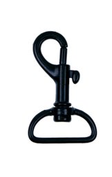 Picture of snap carabiner 4,4cm made of zinc die casting, black, for 20mm webbing - 10 pieces