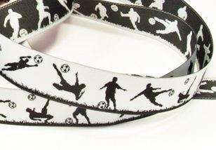 Picture of 1m soccer player webbing by Händisch Design - 20mm wide - black/white