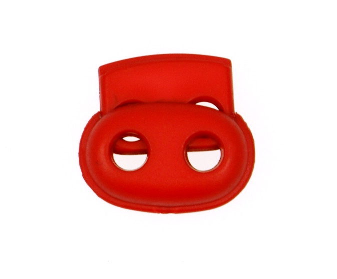 Picture of cord stopper - 2 holes - up to 4mm - 23mm wide - red - 10 pieces