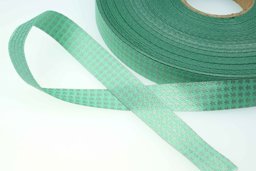 Picture of 5m roll webbing Design by farbenmix 15mm wide, MINI staaars mint-grey