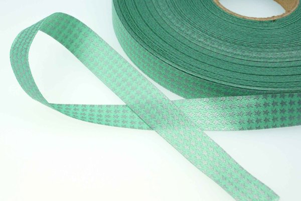 Picture of 3m roll webbing Design by farbenmix 15mm wide, MINI staaars mint-grey
